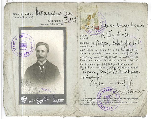 Alter Führerschein von 1911
