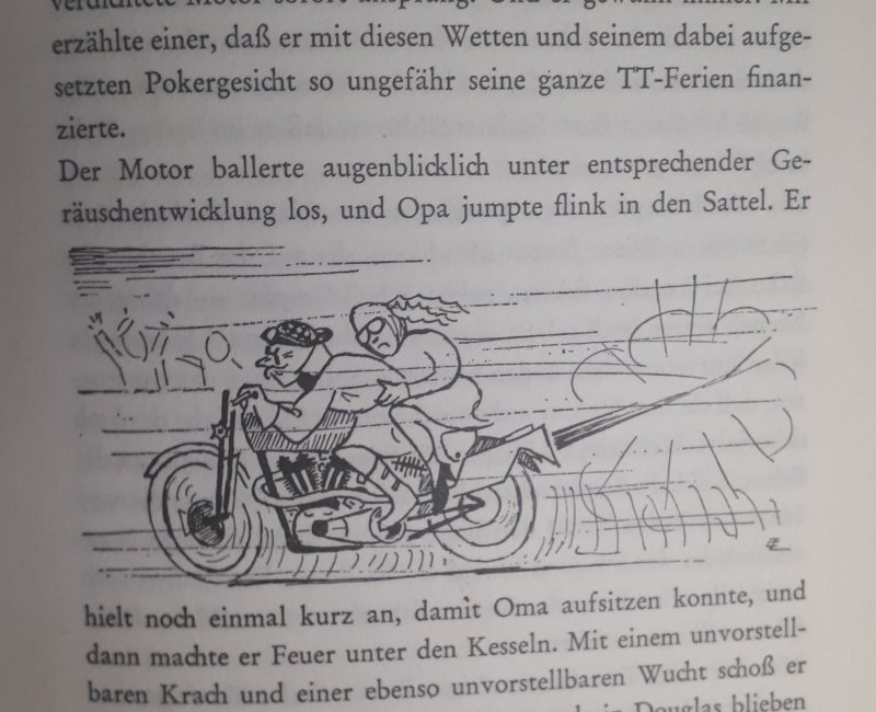 Illustration aus Die schönsten Motorradgeschichten von Ernst Leverkus